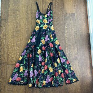 Charo Ruiz Iraso midi dress, floral black, size Small